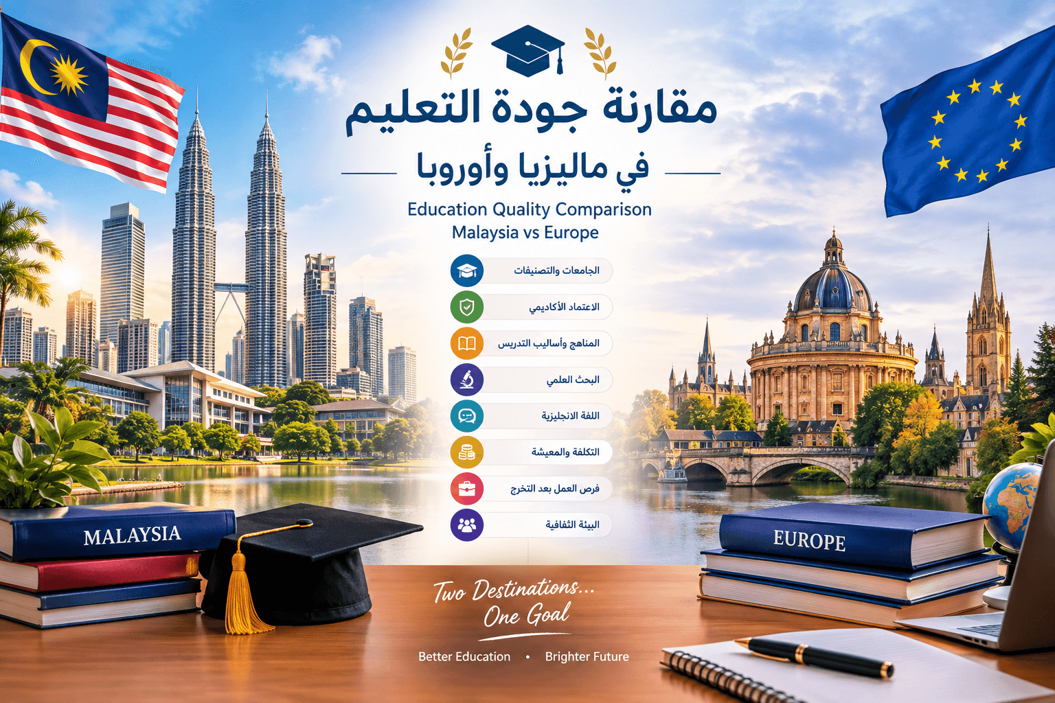 المقارنة بين الدراسة في مالــيزيـا وأوربا