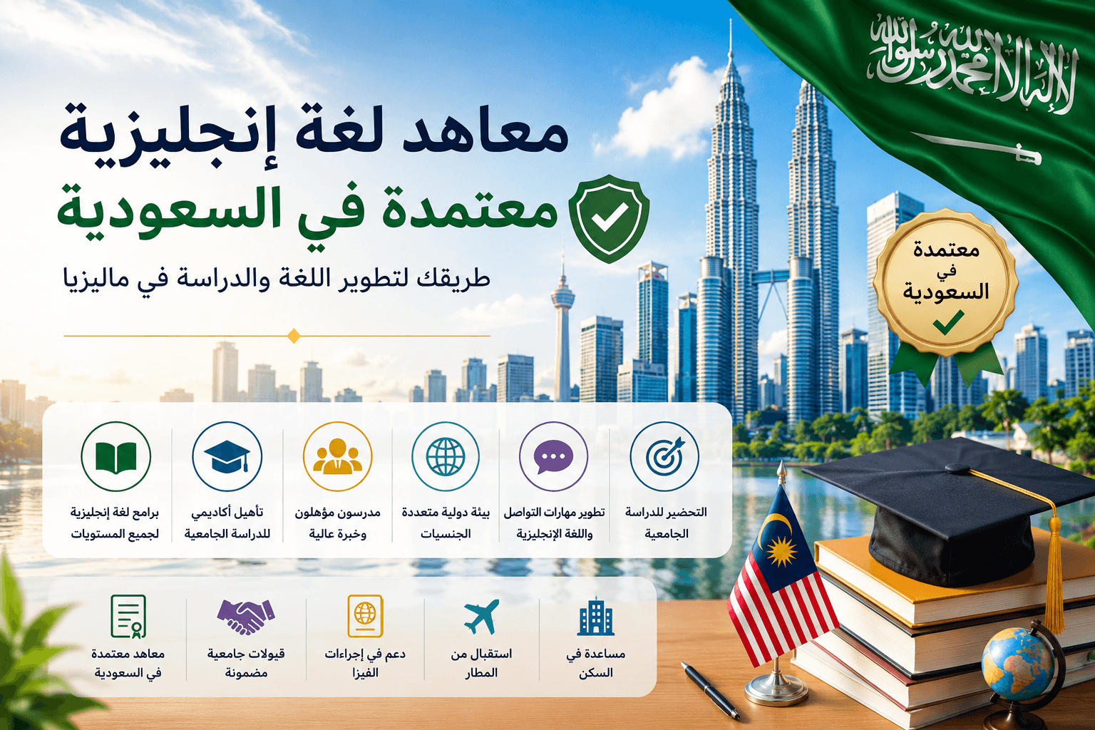 المعاهد المعتمدة والموصى بها من الملحقية الثقافية السعودية في ماليزيا (2026)